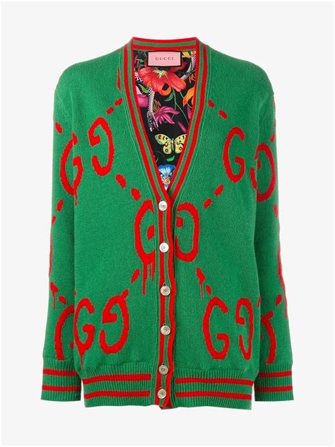 green gucci cardigan|gucci reversible cardigan.